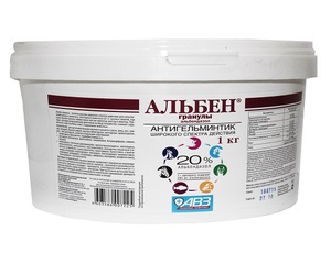 Особенности применения антигельминтного препарата Альбен в ветеринарии